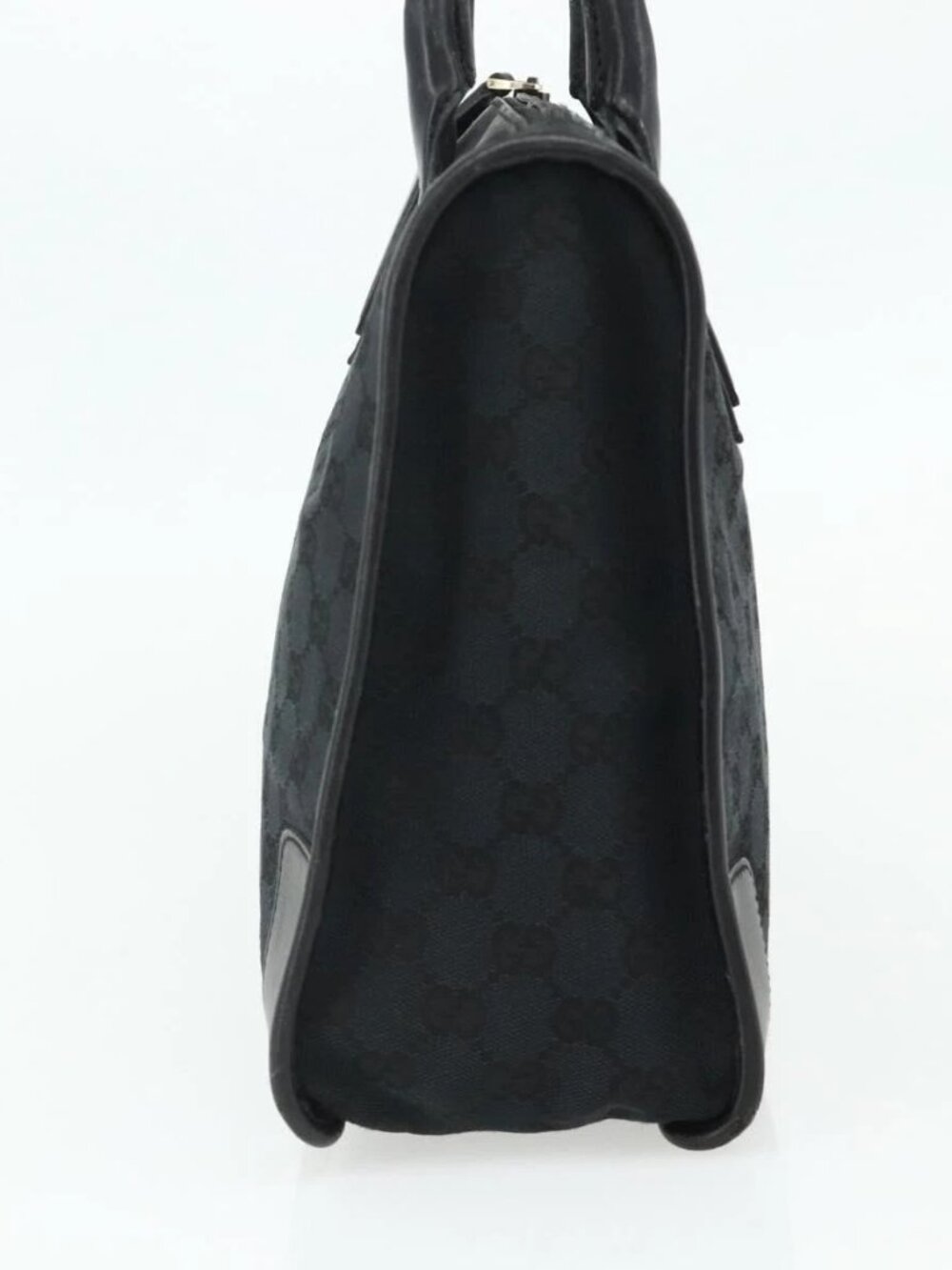GUCCI GG Canvas Tote Bag Black Gold Auth 177786 - Picture 5 of 16